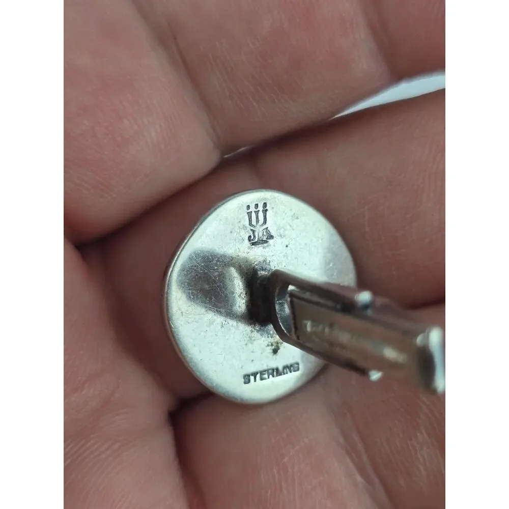 Vintage James Avery Retired Sterling Silver leaf Sprig Cufflinks Nice condition